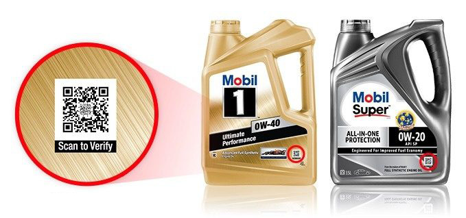 Secure QR code motor oil